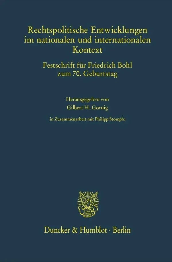 Cover: 9783428146024 | Rechtspolitische Entwicklungen im nationalen und internationalen...