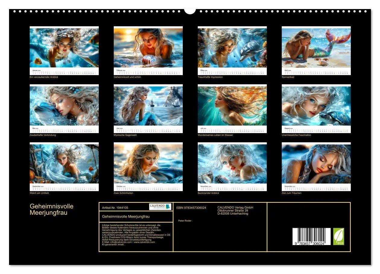 Bild: 9783457306024 | Geheimnisvolle Meerjungfrau (hochwertiger Premium Wandkalender 2026...