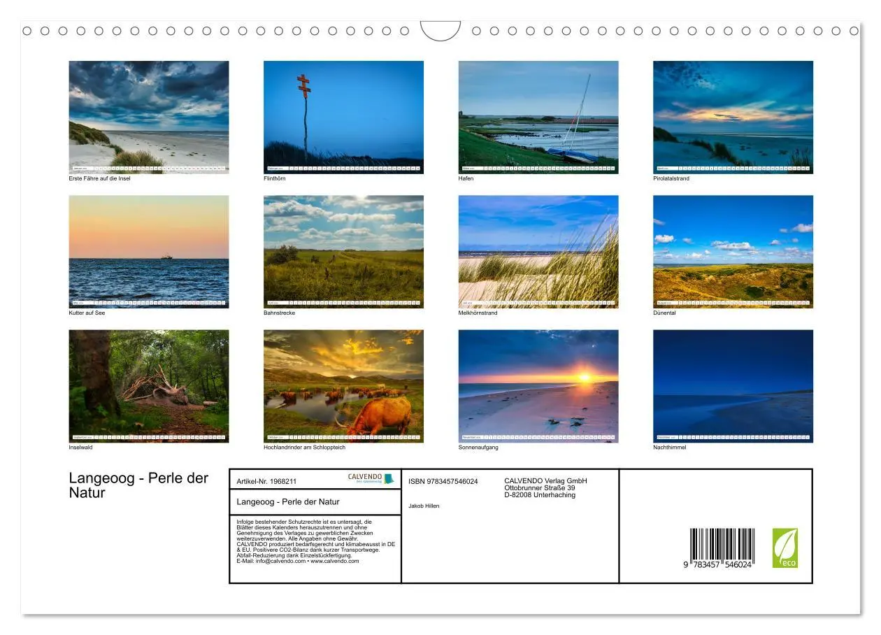 Bild: 9783457546024 | Langeoog - Perle der Natur (Wandkalender 2026 DIN A3 quer),...
