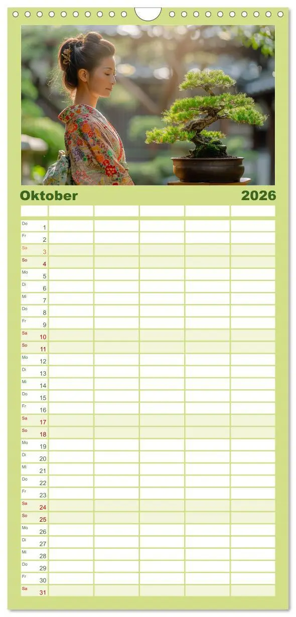 Bild: 9783516496024 | Familienplaner 2026 - Bonsai meditativ mit 5 Spalten (Wandkalender,...