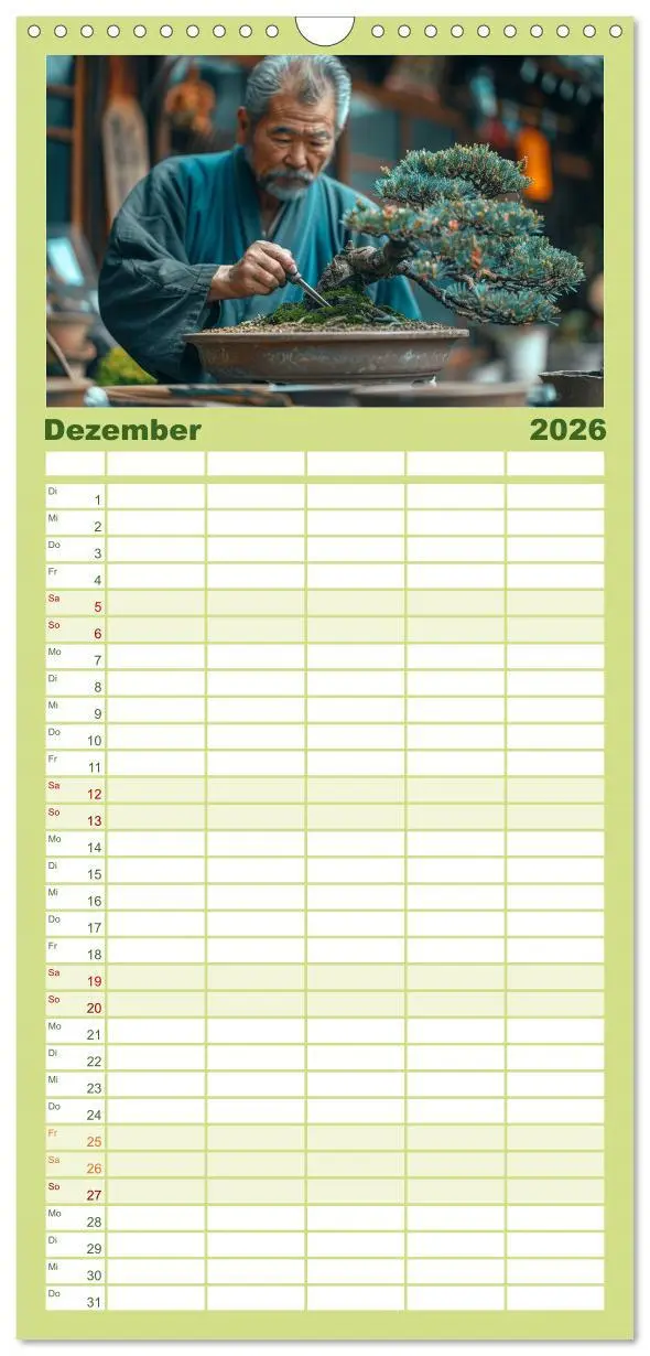 Bild: 9783516496024 | Familienplaner 2026 - Bonsai meditativ mit 5 Spalten (Wandkalender,...