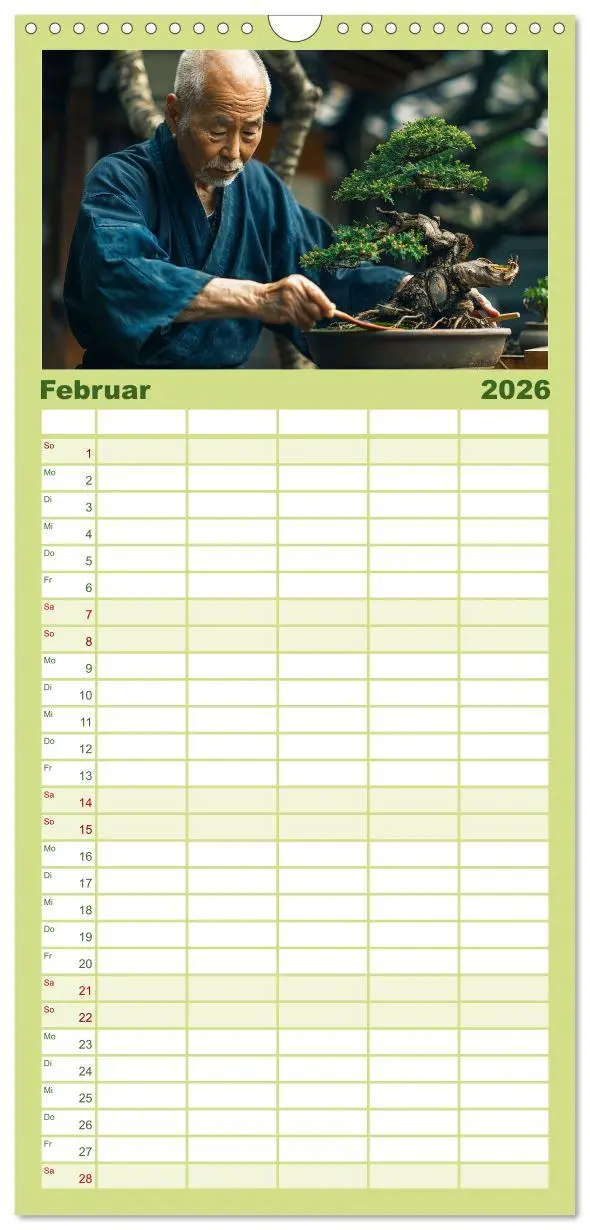 Bild: 9783516496024 | Familienplaner 2026 - Bonsai meditativ mit 5 Spalten (Wandkalender,...