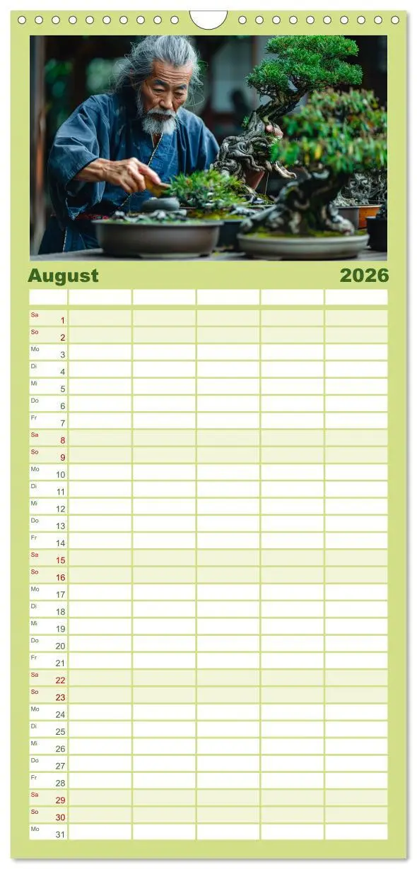 Bild: 9783516496024 | Familienplaner 2026 - Bonsai meditativ mit 5 Spalten (Wandkalender,...