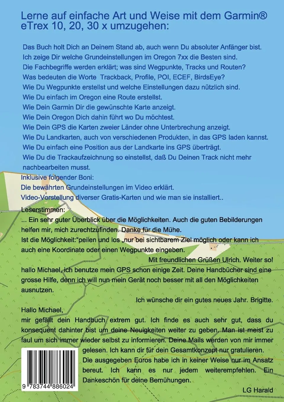 Rückseite: 9783744886024 | eTrex Handbuch | Einfach Touren planen und Navigieren | Taschenbuch