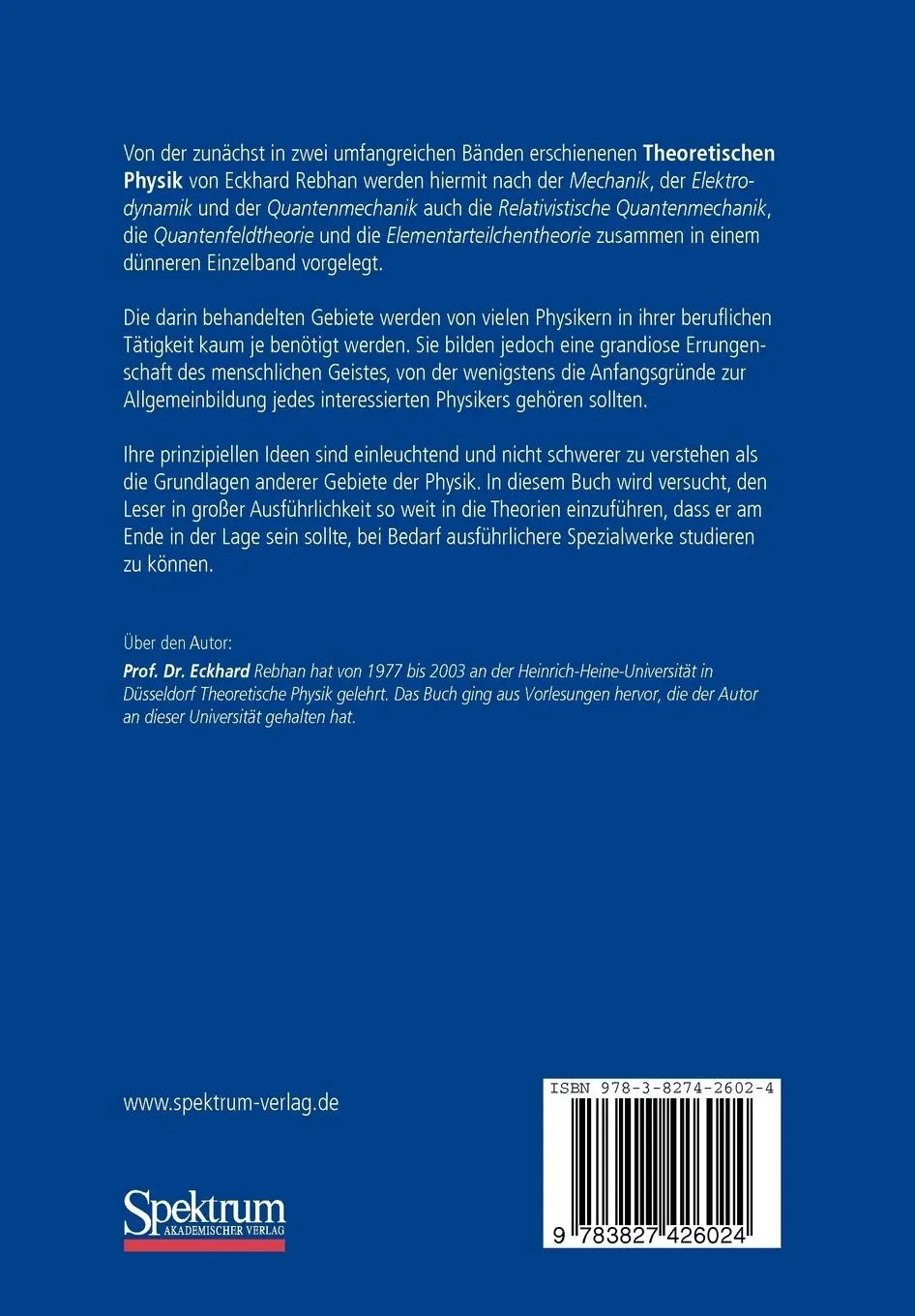 Rückseite: 9783827426024 | Theoretische Physik: Relativistische Quantenmechanik,...