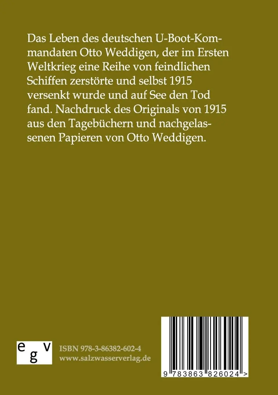 Rückseite: 9783863826024 | Otto Weddigen und seine Waffe | Hermann Kirchhoff | Taschenbuch | 2012