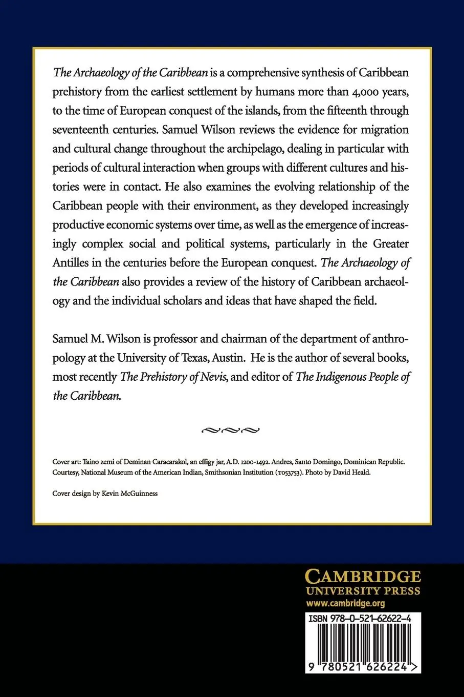 Rückseite: 9780521626224 | Archaeology of the Caribbean | Samuel M. Wilson | Taschenbuch | 2007