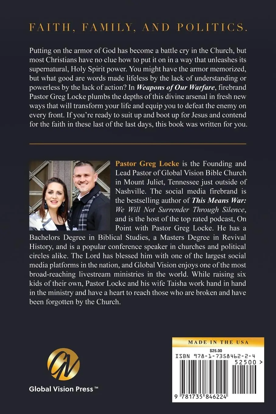 Rückseite: 9781735846224 | Weapons of Our Warfare | Pastor Greg Locke | Taschenbuch | Englisch