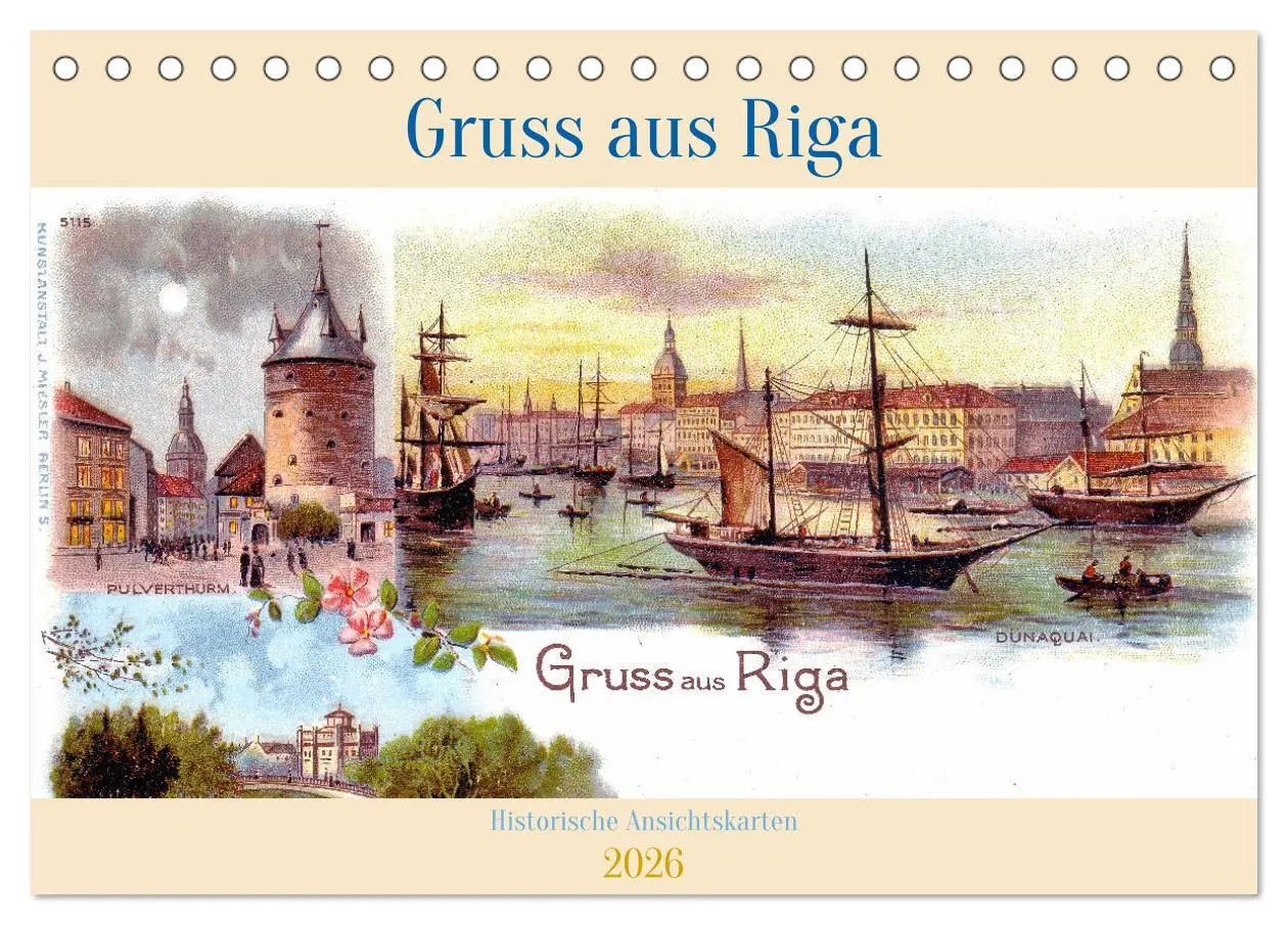 Cover: 9783457386224 | Gruss aus Riga - Historische Ansichtskarten (Tischkalender 2026 DIN...
