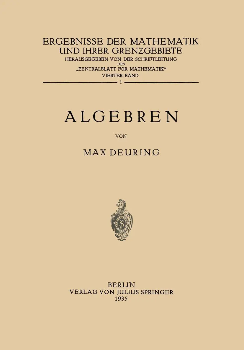 Cover: 9783642896224 | Algebren | Max Deuring | Taschenbuch | vi | Deutsch | Springer