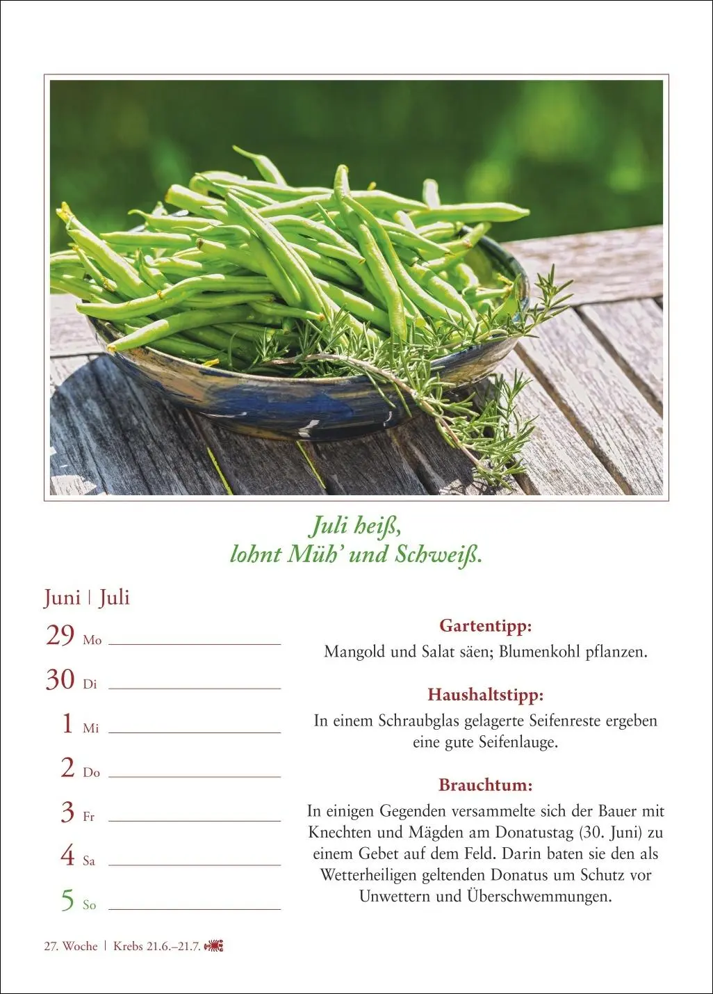 Bild: 9783840036224 | Bauernweisheiten Wochenkalender 2026 - Bauernregeln, Brauchtum,...