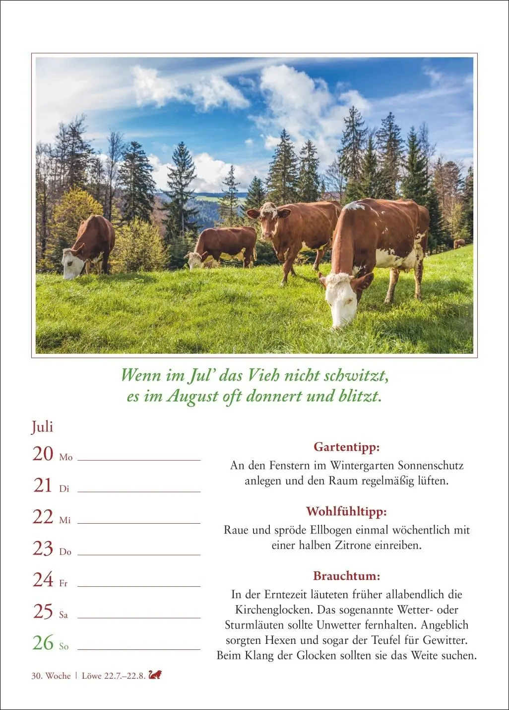 Bild: 9783840036224 | Bauernweisheiten Wochenkalender 2026 - Bauernregeln, Brauchtum,...