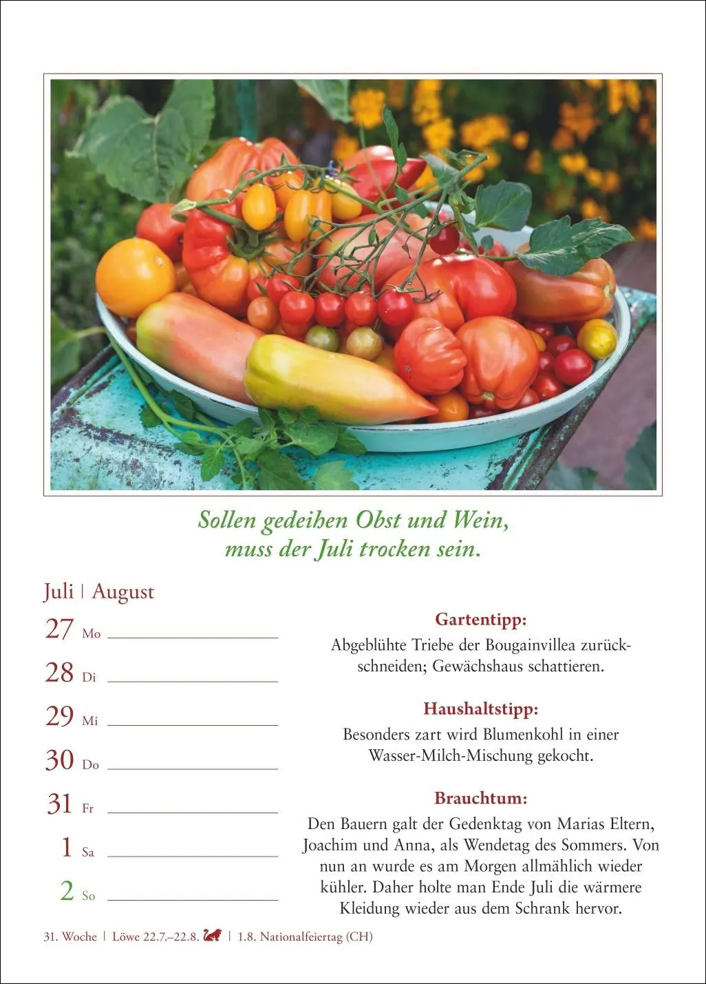 Bild: 9783840036224 | Bauernweisheiten Wochenkalender 2026 - Bauernregeln, Brauchtum,...