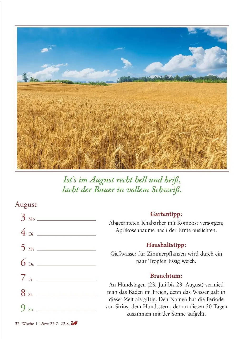 Bild: 9783840036224 | Bauernweisheiten Wochenkalender 2026 - Bauernregeln, Brauchtum,...