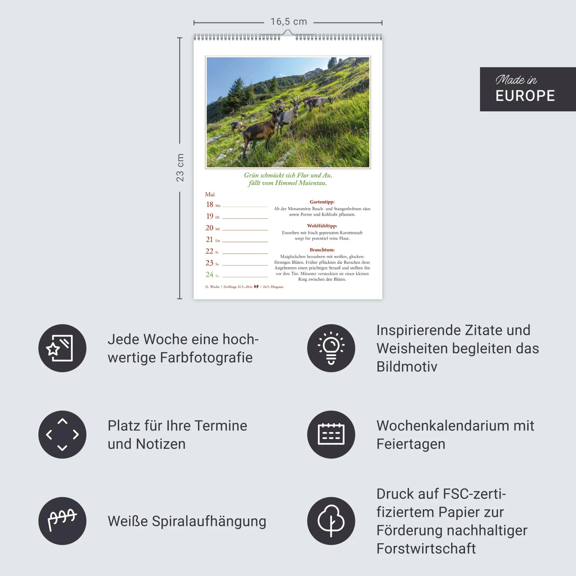 Bild: 9783840036224 | Bauernweisheiten Wochenkalender 2026 - Bauernregeln, Brauchtum,...