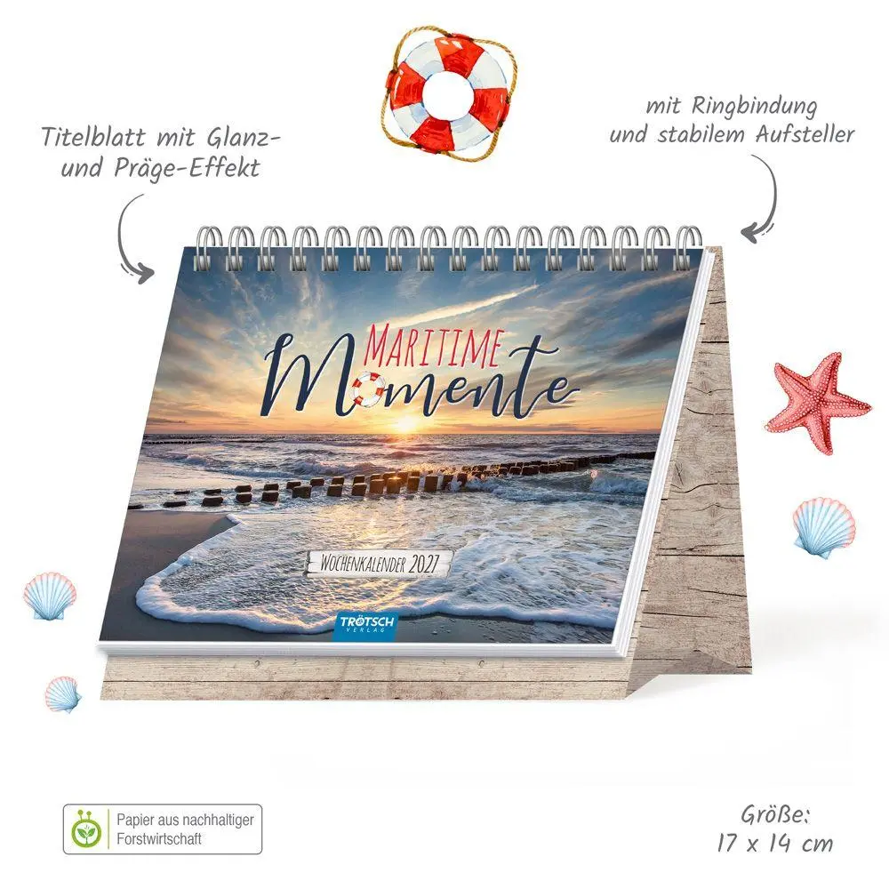 Bild: 9783988026224 | TRÖTSCH - Aufstellwochenkalender Maritime Momente 2027 | KG | Kalender