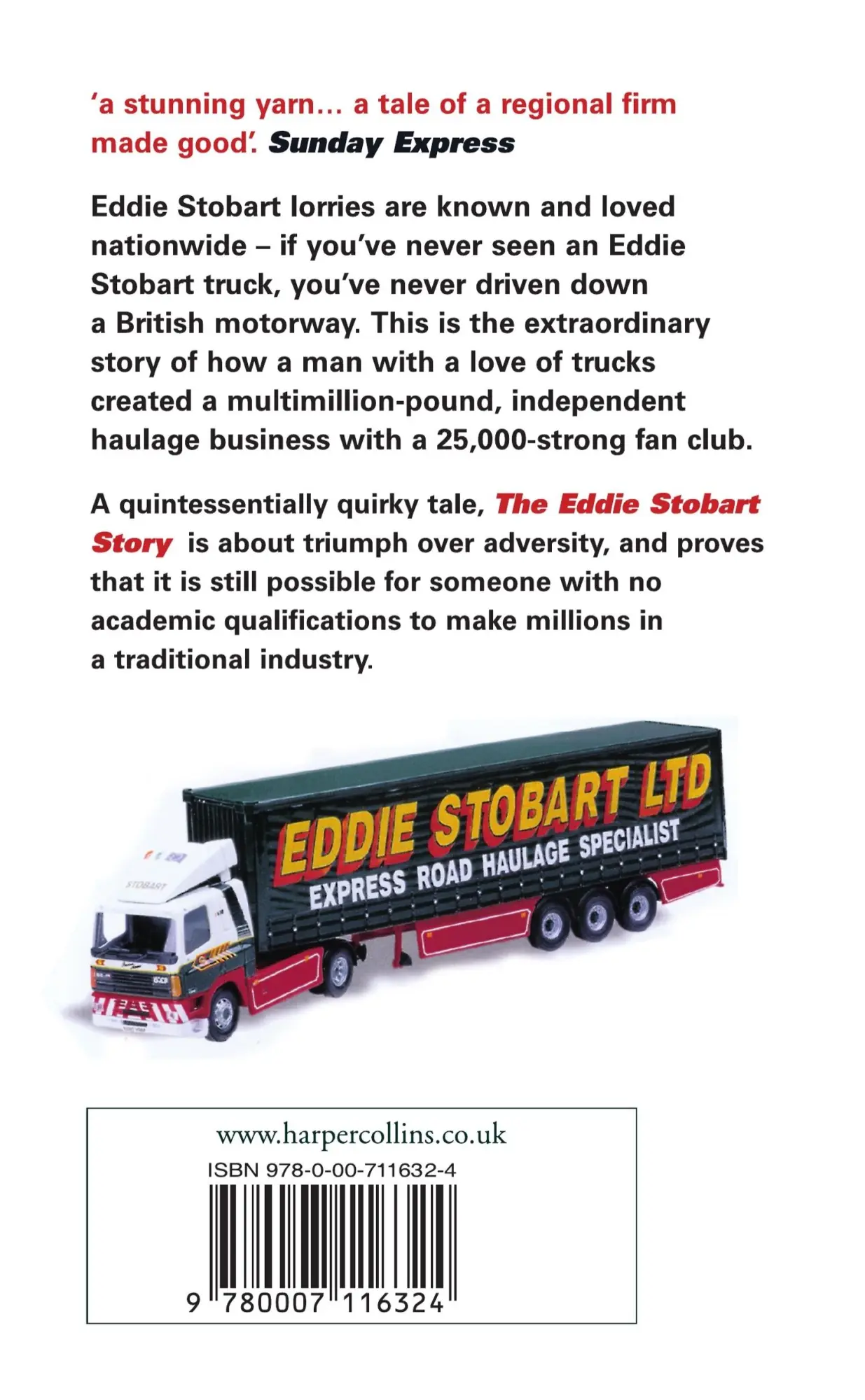 Rückseite: 9780007116324 | The Eddie Stobart Story | Hunter Davies | Taschenbuch | Englisch