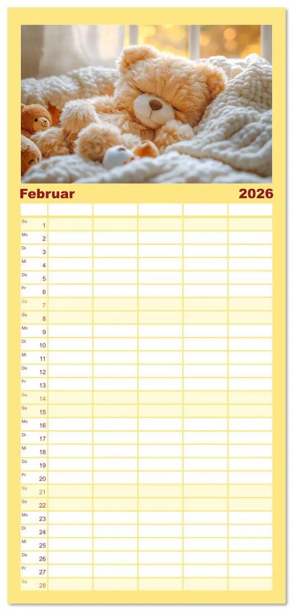 Bild: 9783516606324 | Familienplaner 2026 - Teddy Babykalender - Jeden Monat zum Knuddeln...