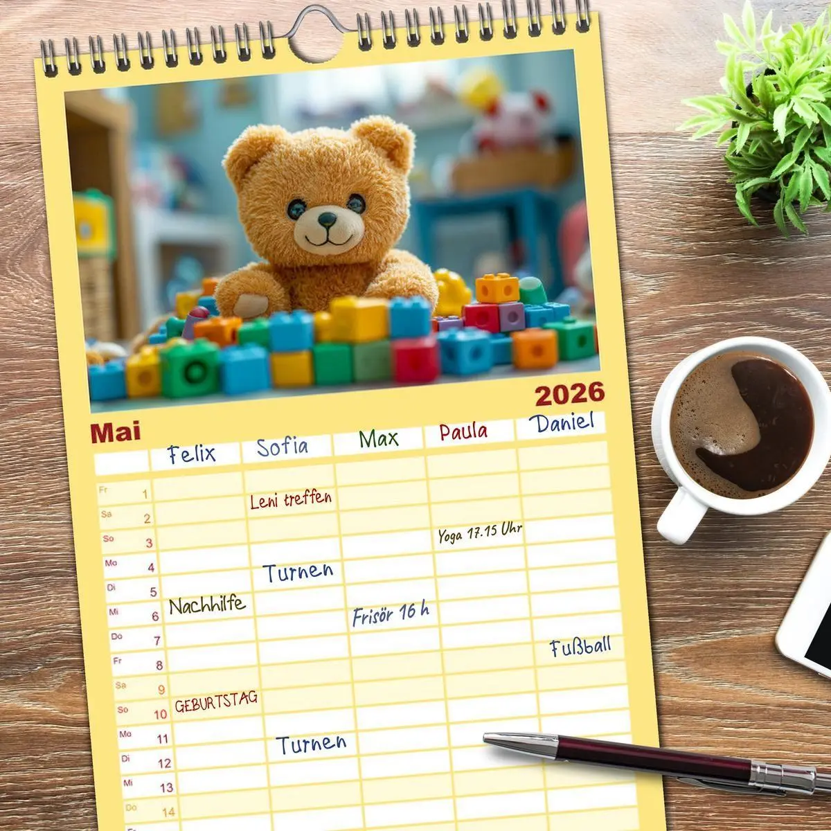 Bild: 9783516606324 | Familienplaner 2026 - Teddy Babykalender - Jeden Monat zum Knuddeln...