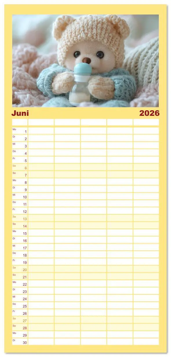 Bild: 9783516606324 | Familienplaner 2026 - Teddy Babykalender - Jeden Monat zum Knuddeln...