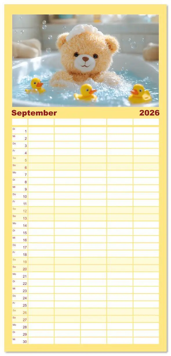 Bild: 9783516606324 | Familienplaner 2026 - Teddy Babykalender - Jeden Monat zum Knuddeln...