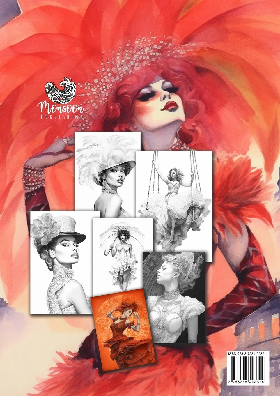 Rückseite: 9783758406324 | Cabaret Coloring Book for Adults | Monsoon Publishing | Taschenbuch