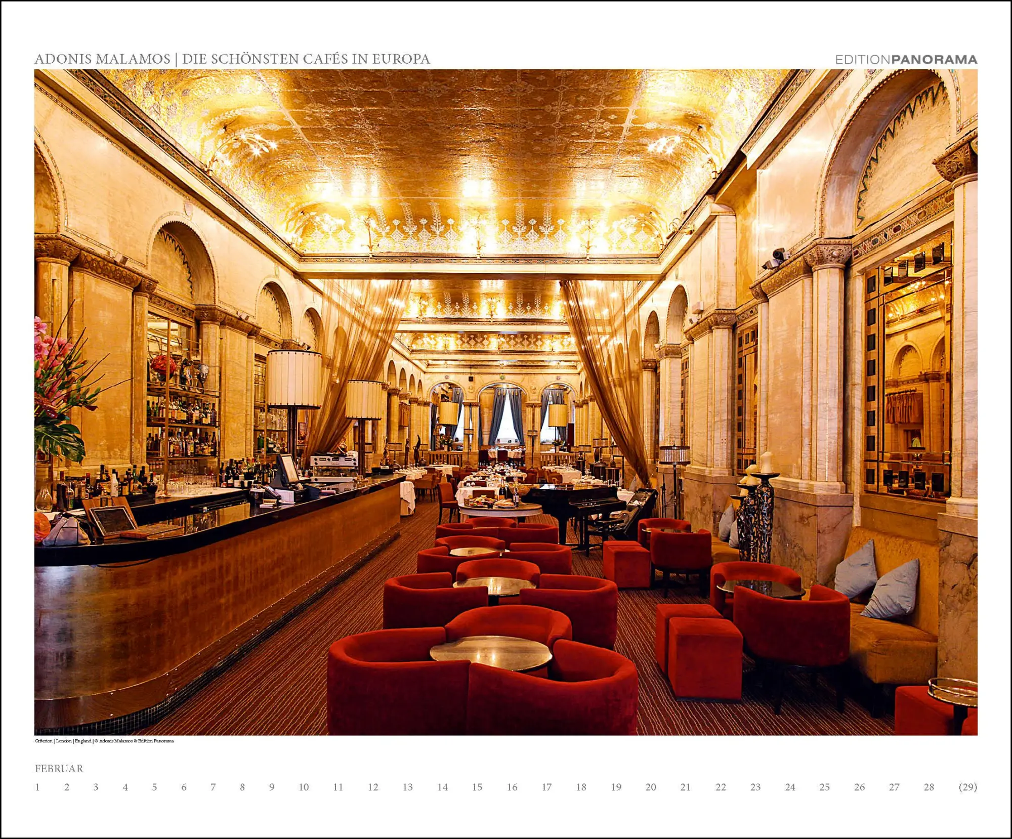 Bild: 9783898236324 | Die schönsten Cafés in Europa | Immerwährender Kalender, 60 x 50 cm
