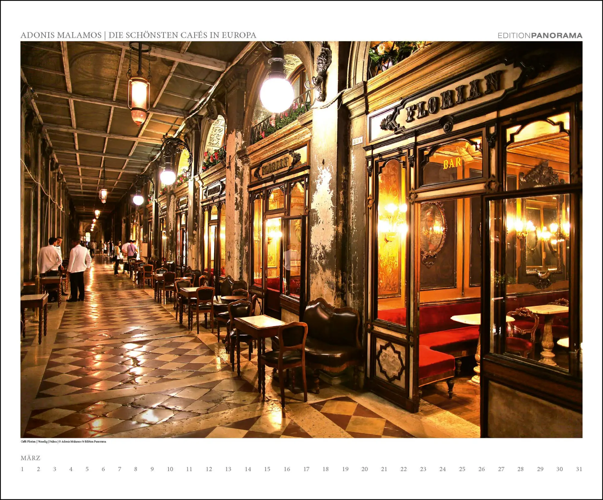 Bild: 9783898236324 | Die schönsten Cafés in Europa | Immerwährender Kalender, 60 x 50 cm