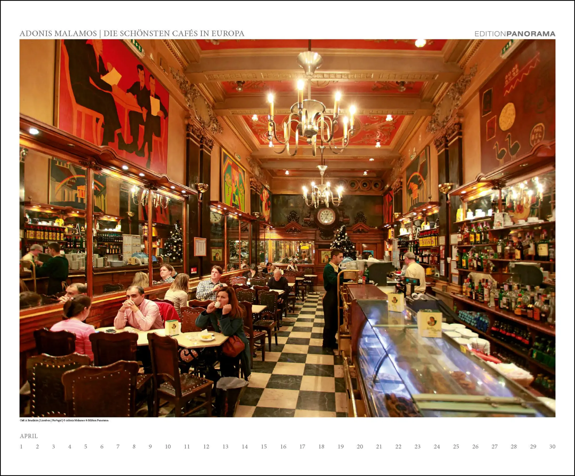 Bild: 9783898236324 | Die schönsten Cafés in Europa | Immerwährender Kalender, 60 x 50 cm
