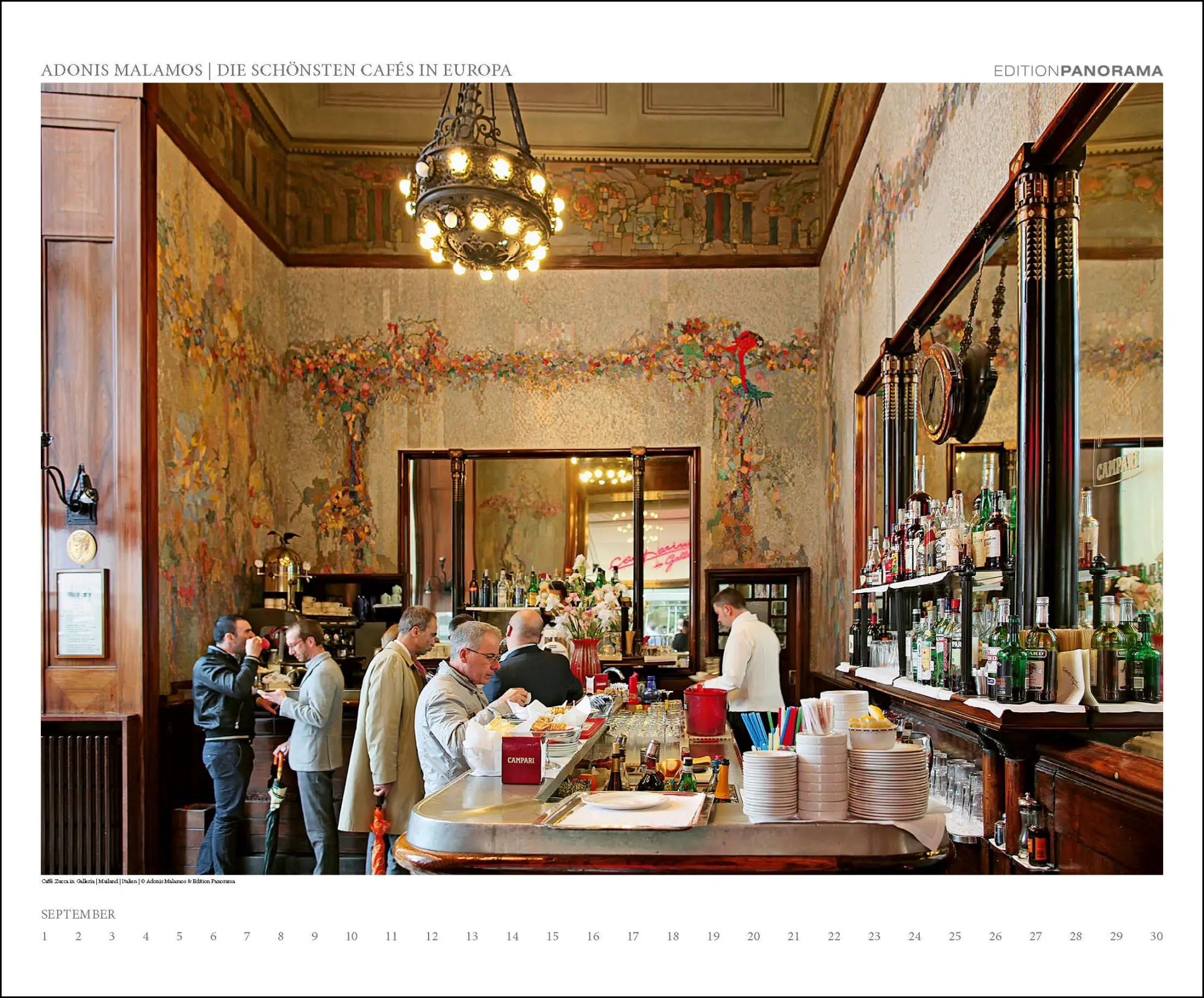 Bild: 9783898236324 | Die schönsten Cafés in Europa | Immerwährender Kalender, 60 x 50 cm