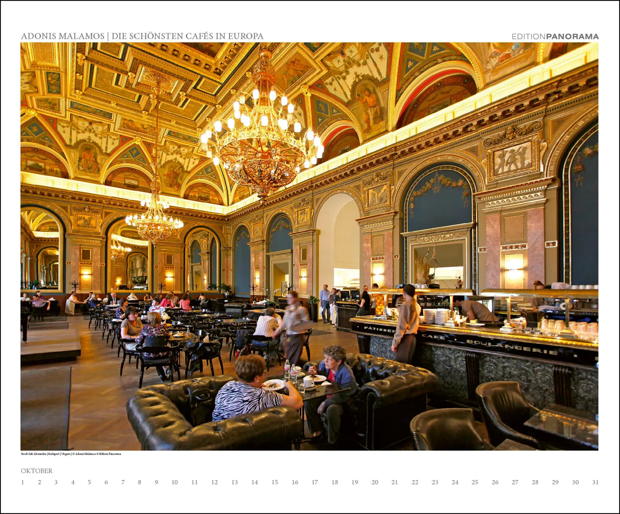 Bild: 9783898236324 | Die schönsten Cafés in Europa | Immerwährender Kalender, 60 x 50 cm