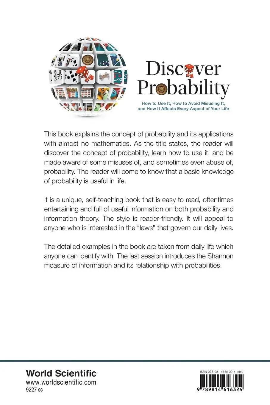 Rückseite: 9789814616324 | DISCOVER PROBABILITY | Arieh Ben-Naim | Taschenbuch | Paperback | 2014