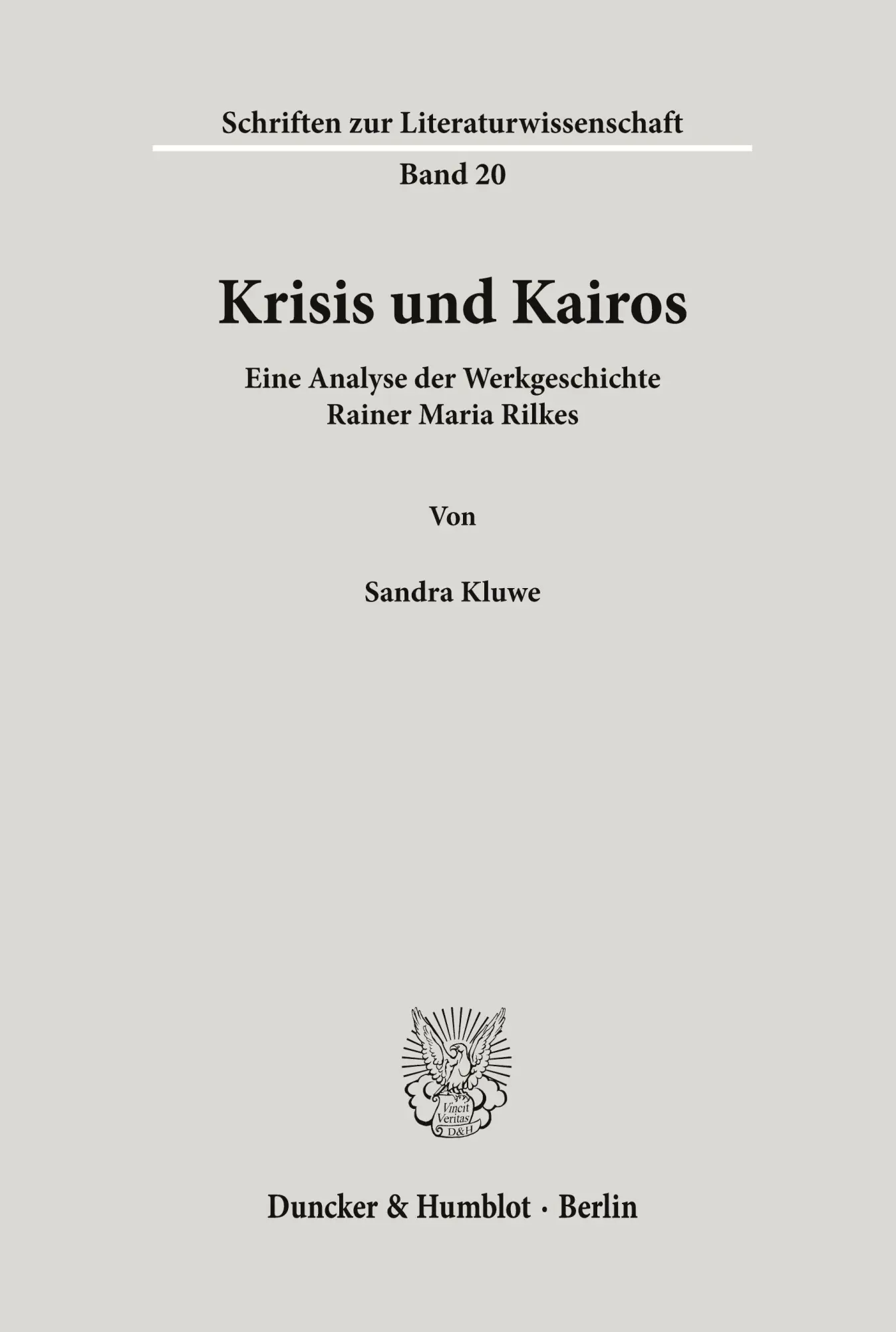Cover: 9783428106424 | Krisis und Kairos. | Sandra Kluwe | Taschenbuch | 472 S. | Deutsch