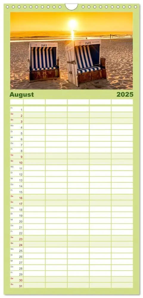 Bild: 9783457126424 | Familienplaner 2025 - Nordsee - Traum mit 5 Spalten (Wandkalender,...