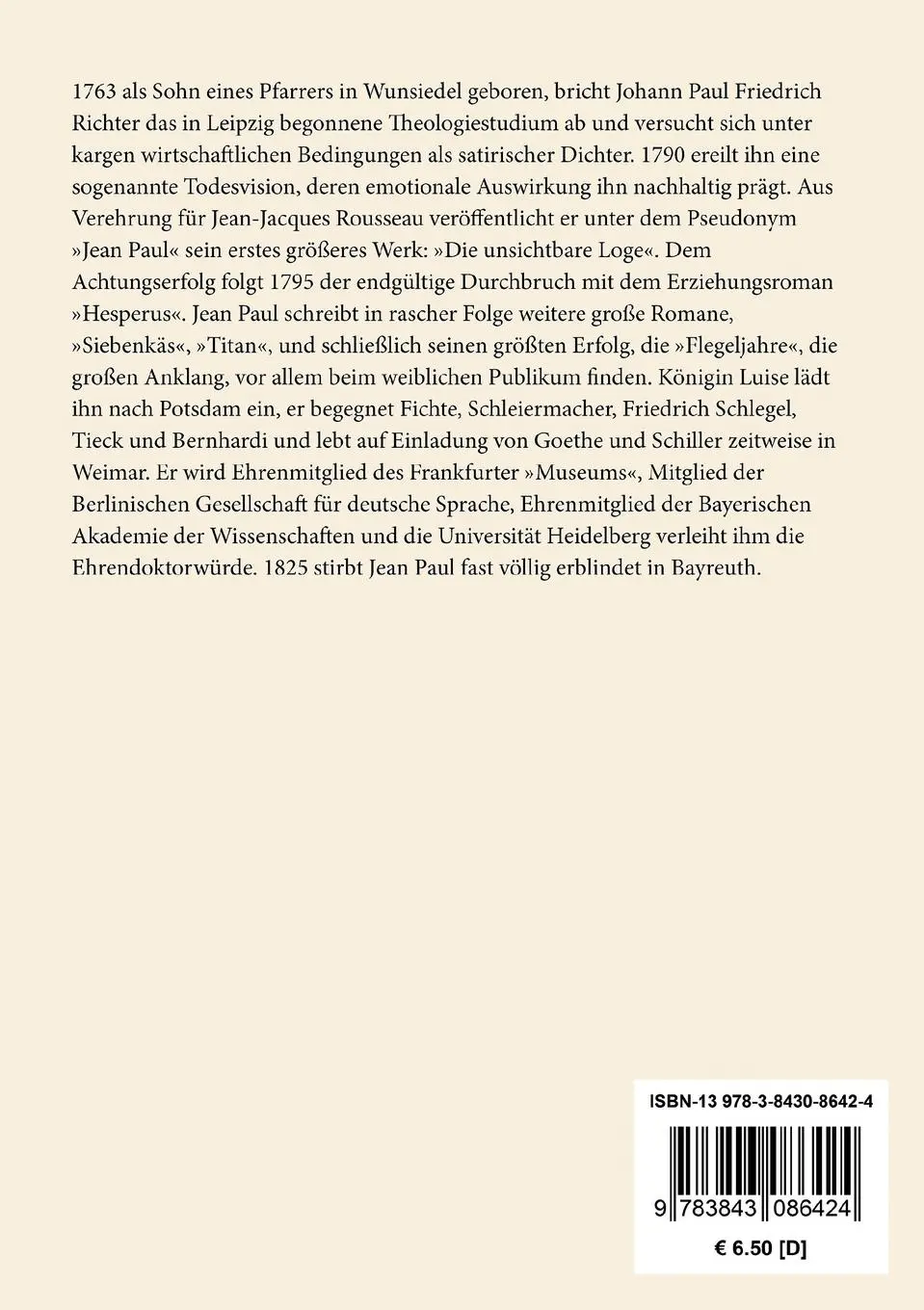 Rückseite: 9783843086424 | Dr. Katzenbergers Badereise | Jean Paul | Taschenbuch | 248 S. | 2016