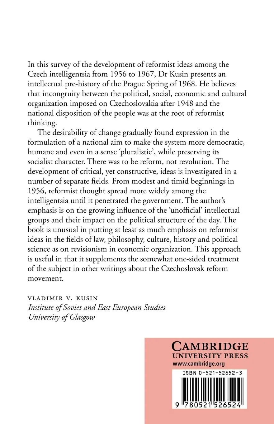 Rückseite: 9780521526524 | The Intellectual Origins of the Prague Spring | Vladimir V. Kusin
