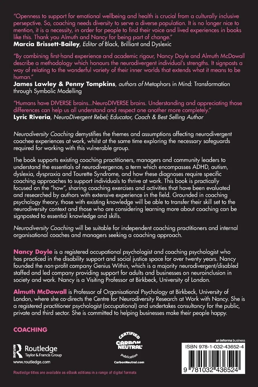 Rückseite: 9781032436524 | Neurodiversity Coaching | Nancy Doyle (u. a.) | Taschenbuch | Englisch