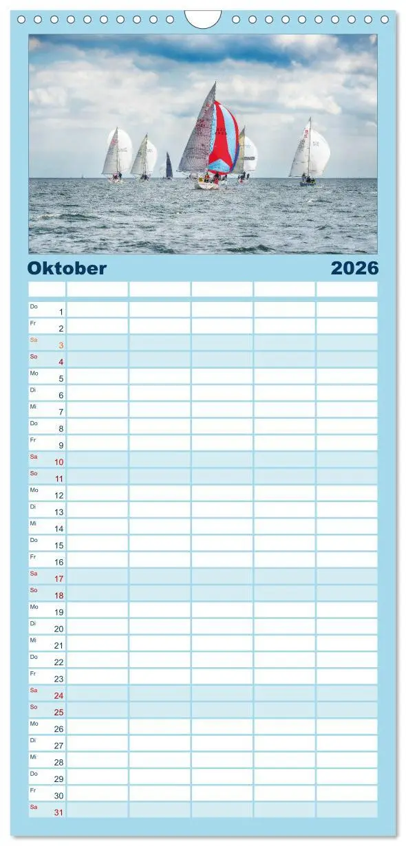 Bild: 9783516516524 | Familienplaner 2026 - Leidenschaft Segeln mit 5 Spalten...