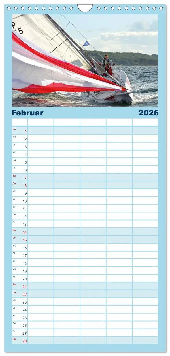 Bild: 9783516516524 | Familienplaner 2026 - Leidenschaft Segeln mit 5 Spalten...
