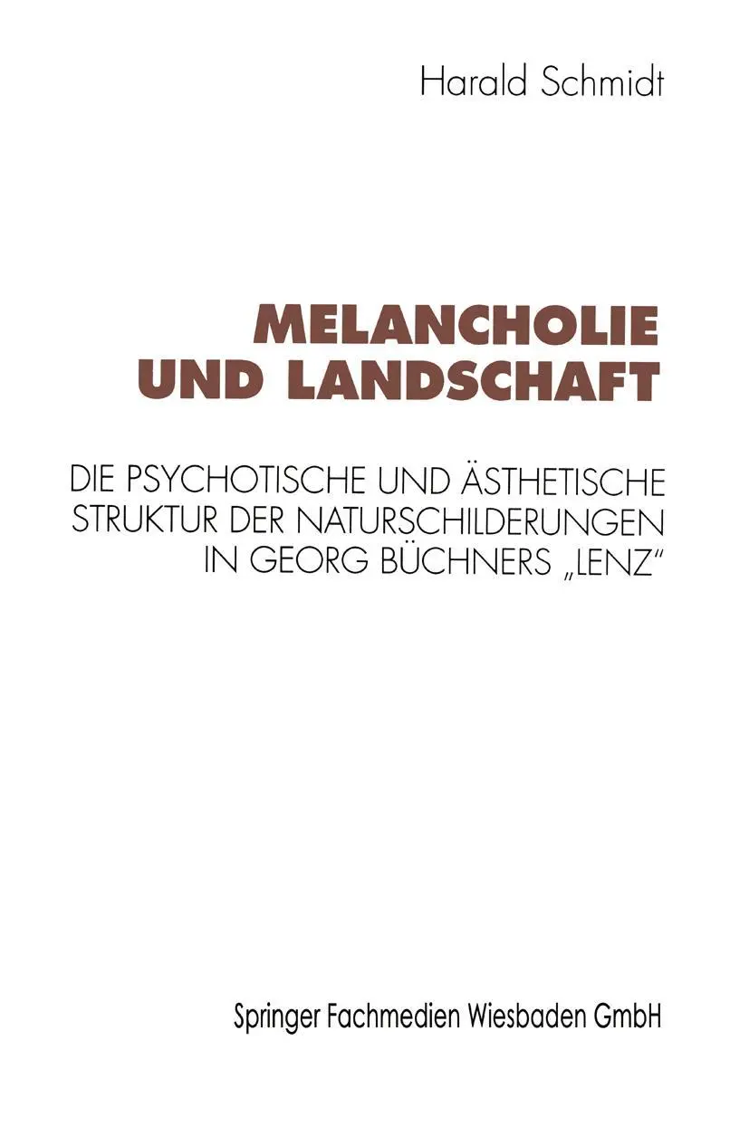 Cover: 9783531126524 | Melancholie und Landschaft | Harald Schmidt | Taschenbuch | 504 S.