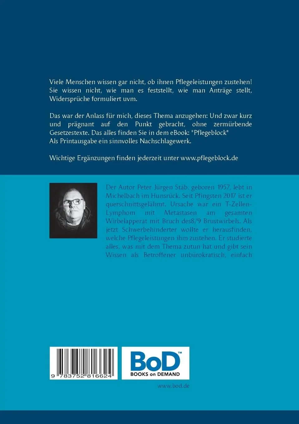 Rückseite: 9783752816624 | Pflegeblock | Peter Jürgen Stäb | Taschenbuch | 44 S. | Deutsch | 2020