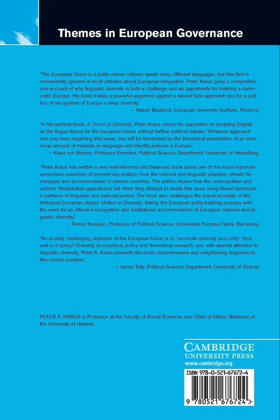 Rückseite: 9780521676724 | A Union of Diversity | Peter A. Kraus | Taschenbuch | Englisch | 2008
