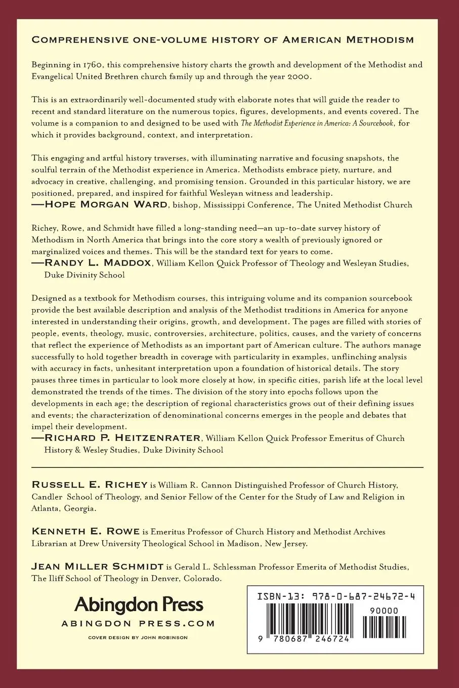 Rückseite: 9780687246724 | The Methodist Experience in America, Vol. I | A History | Taschenbuch