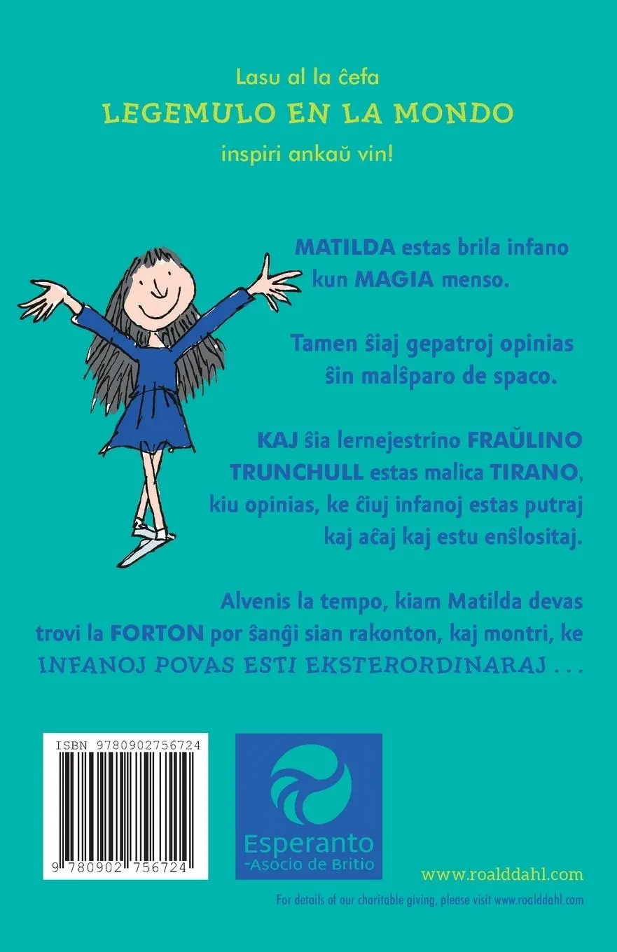 Rückseite: 9780902756724 | Matilda | Roald Dahl (u. a.) | Taschenbuch | Esperanto | 2024