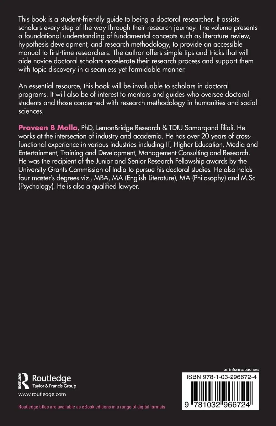 Rückseite: 9781032966724 | The Doctoral Researcher's Toolkit | A Guide to Effective Research