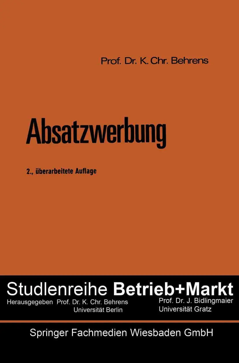 Cover: 9783409366724 | Absatzwerbung | Karl Christian Behrens | Taschenbuch | 239 S. | 1976