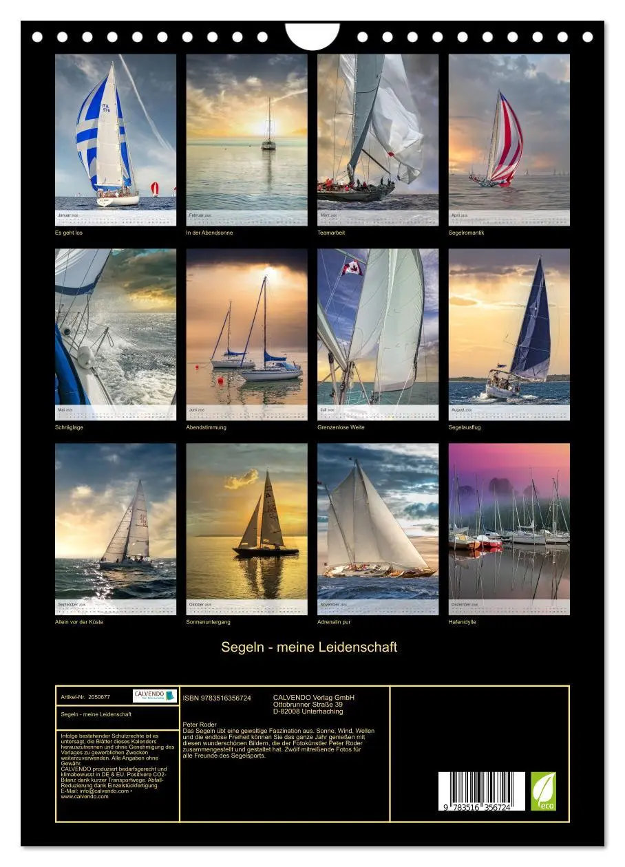 Bild: 9783516356724 | Segeln - meine Leidenschaft (Wandkalender 2026 DIN A4 hoch),...