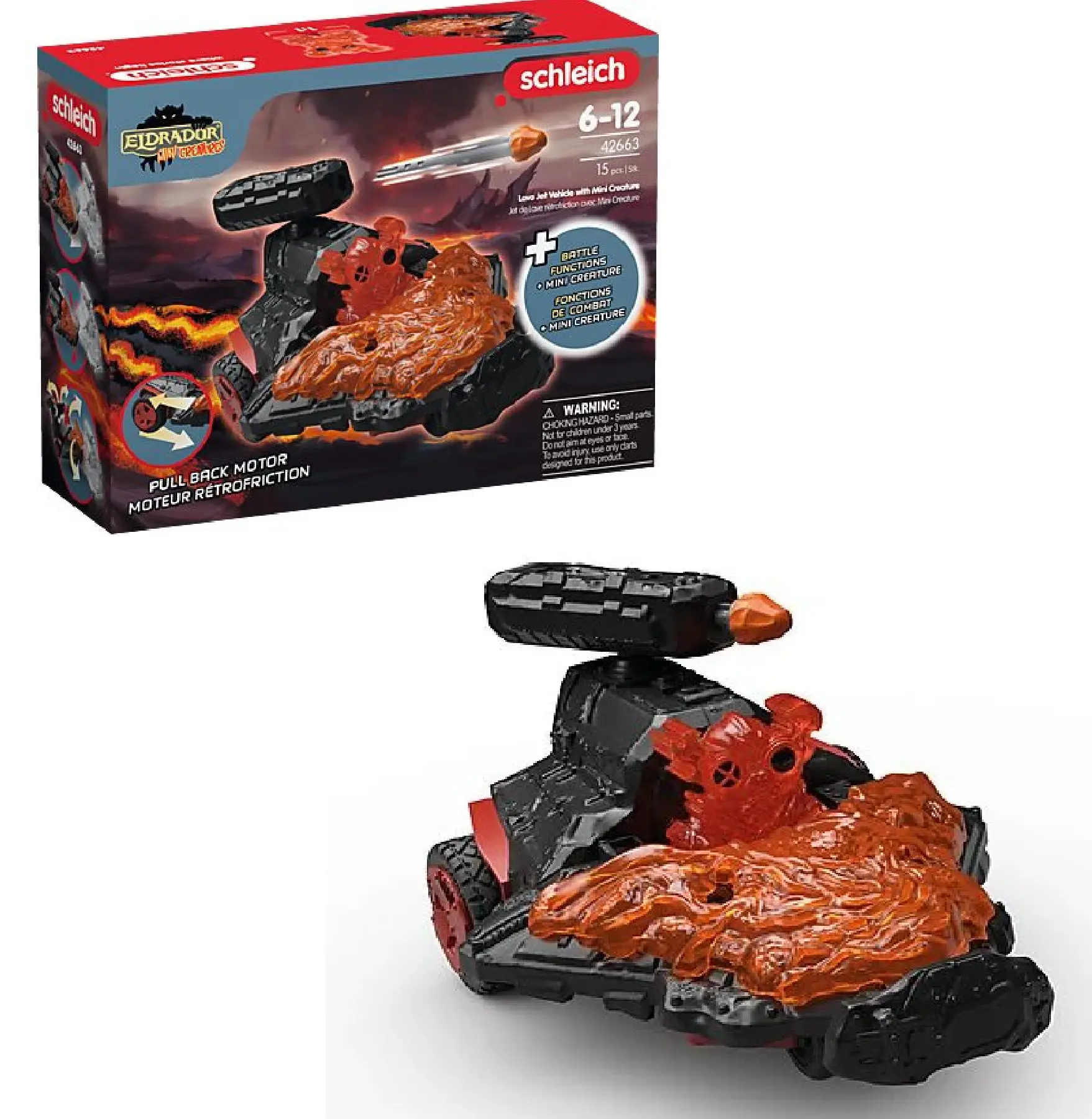 Cover: 4059433716824 | Schleich 42663 - Eldrador Creatures, Lava Düsenjet Fahrzeug mit...