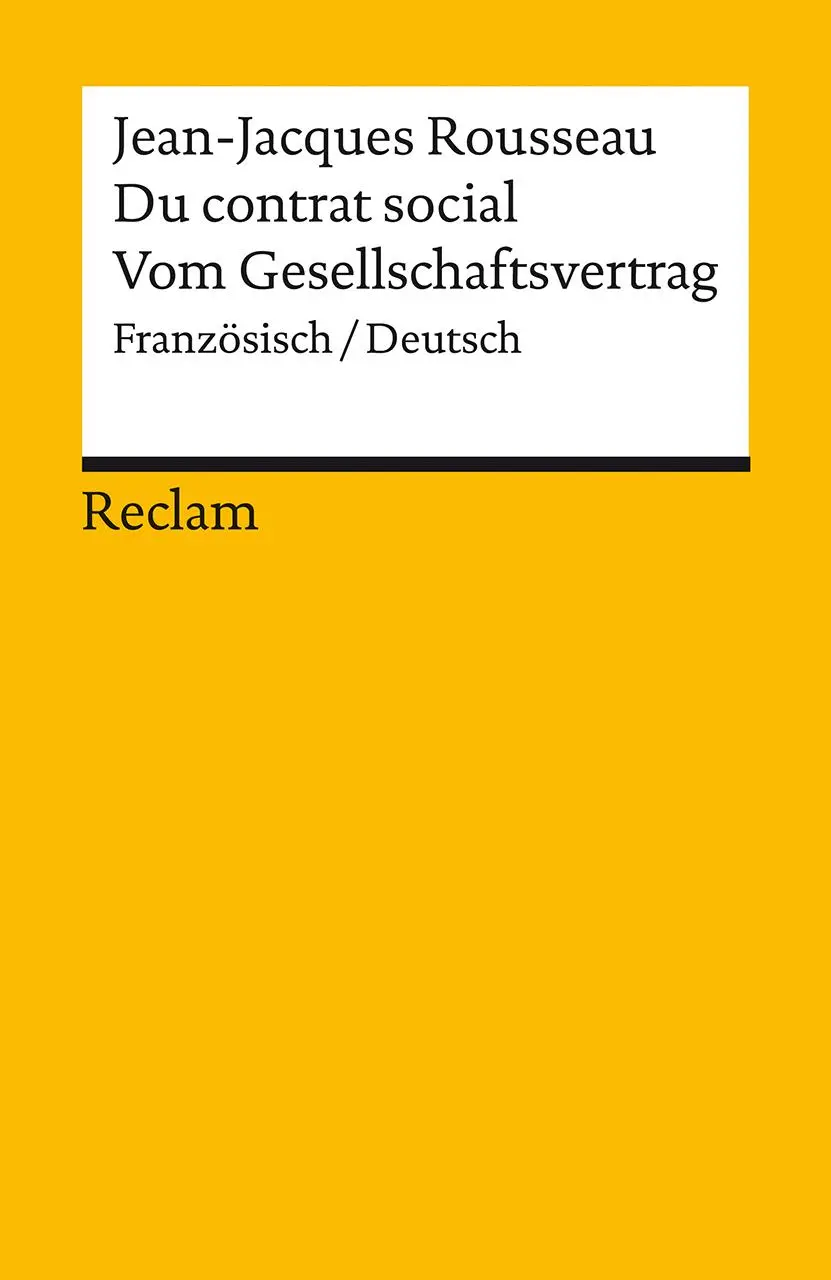 Cover: 9783150186824 | Du contrat social / Vom Gesellschaftsvertrag | Französisch/Deutsch