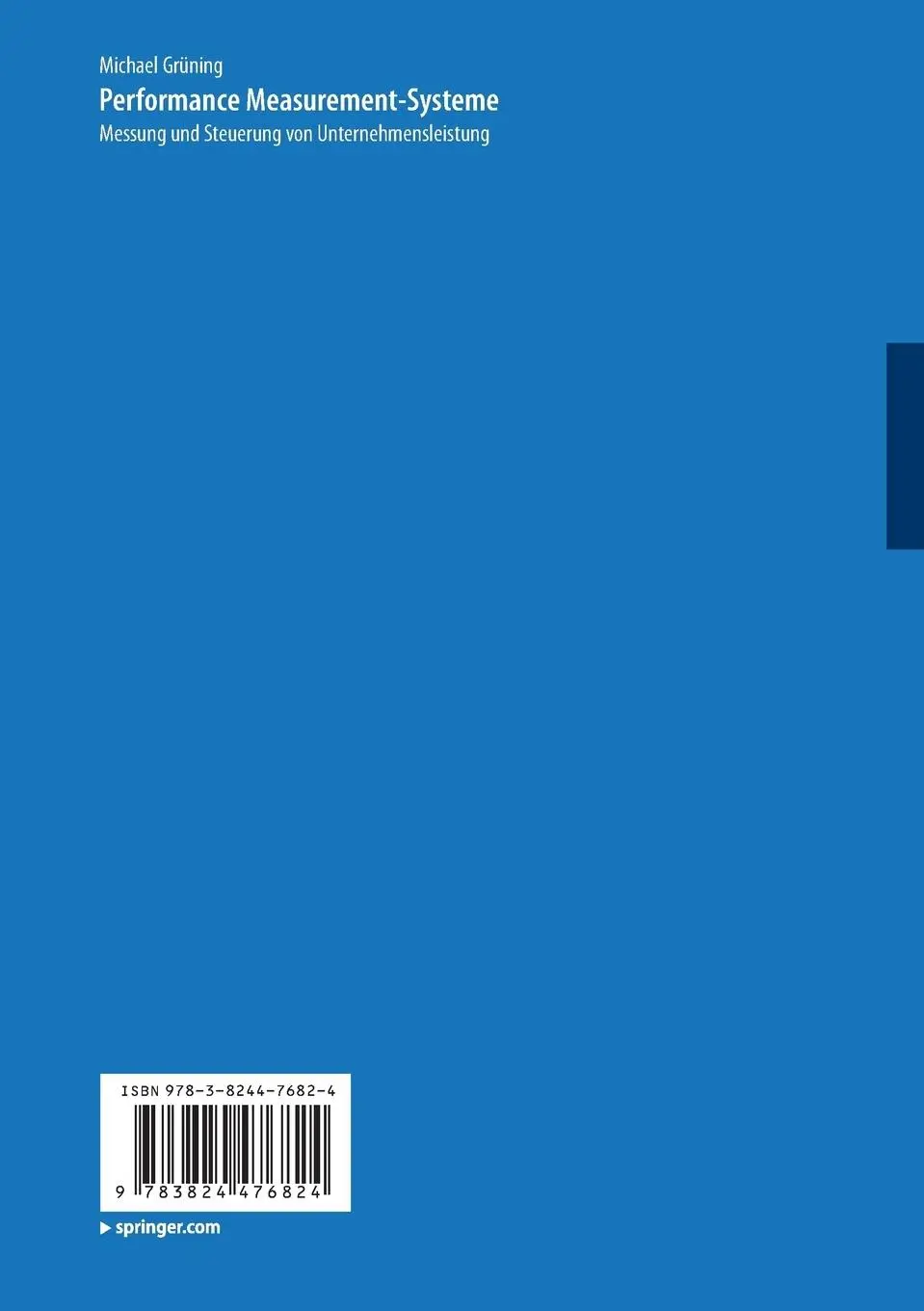 Rückseite: 9783824476824 | Performance-Measurement-Systeme | Michael Grüning | Taschenbuch | 2002